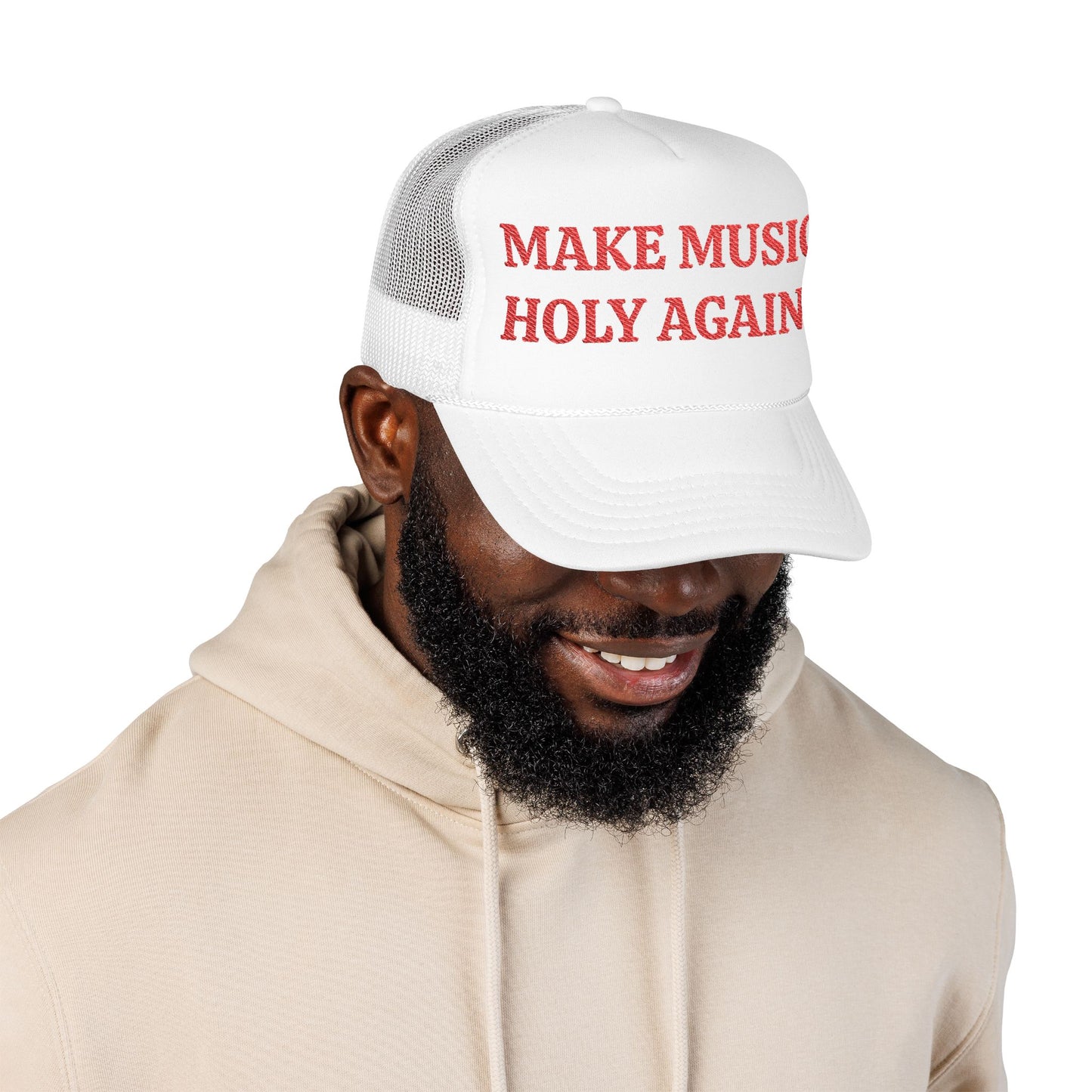 Holy Music Embroidered Trucker Hat