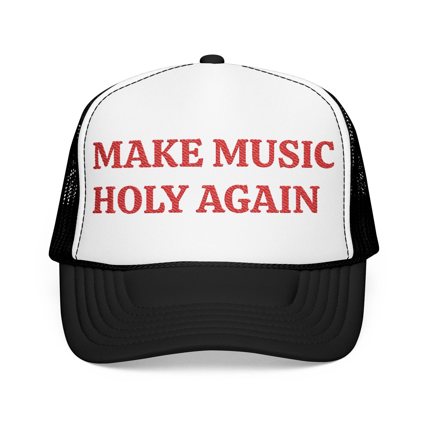 Holy Music Embroidered Trucker Hat