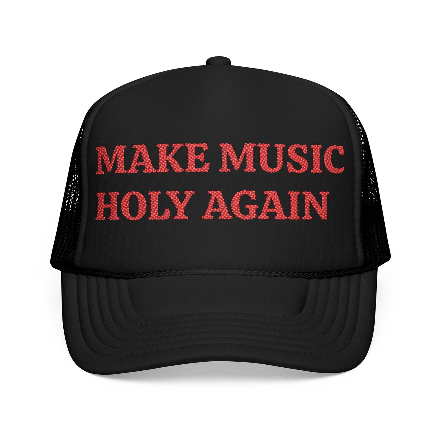 Holy Music Embroidered Trucker Hat