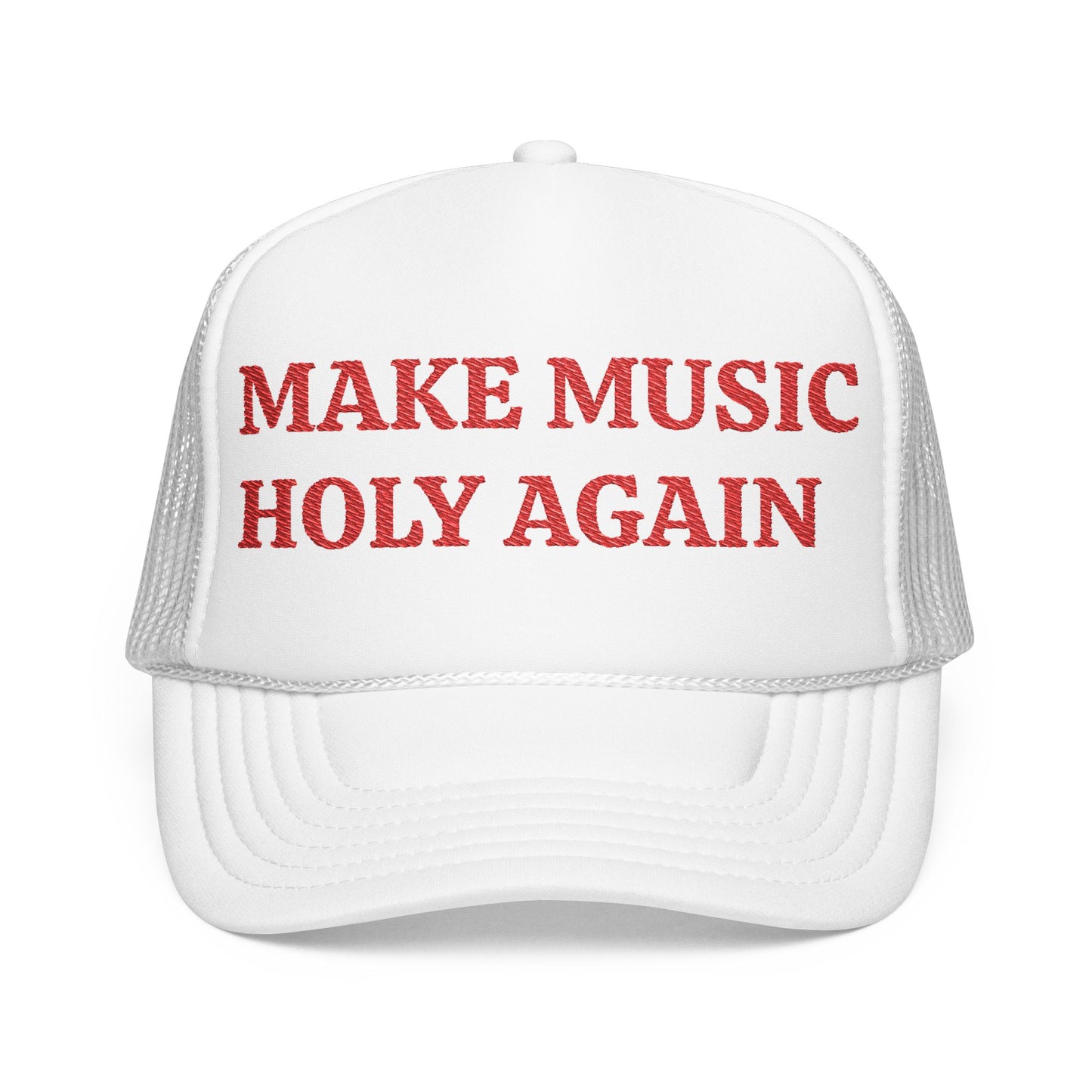 Holy Music Embroidered Trucker Hat