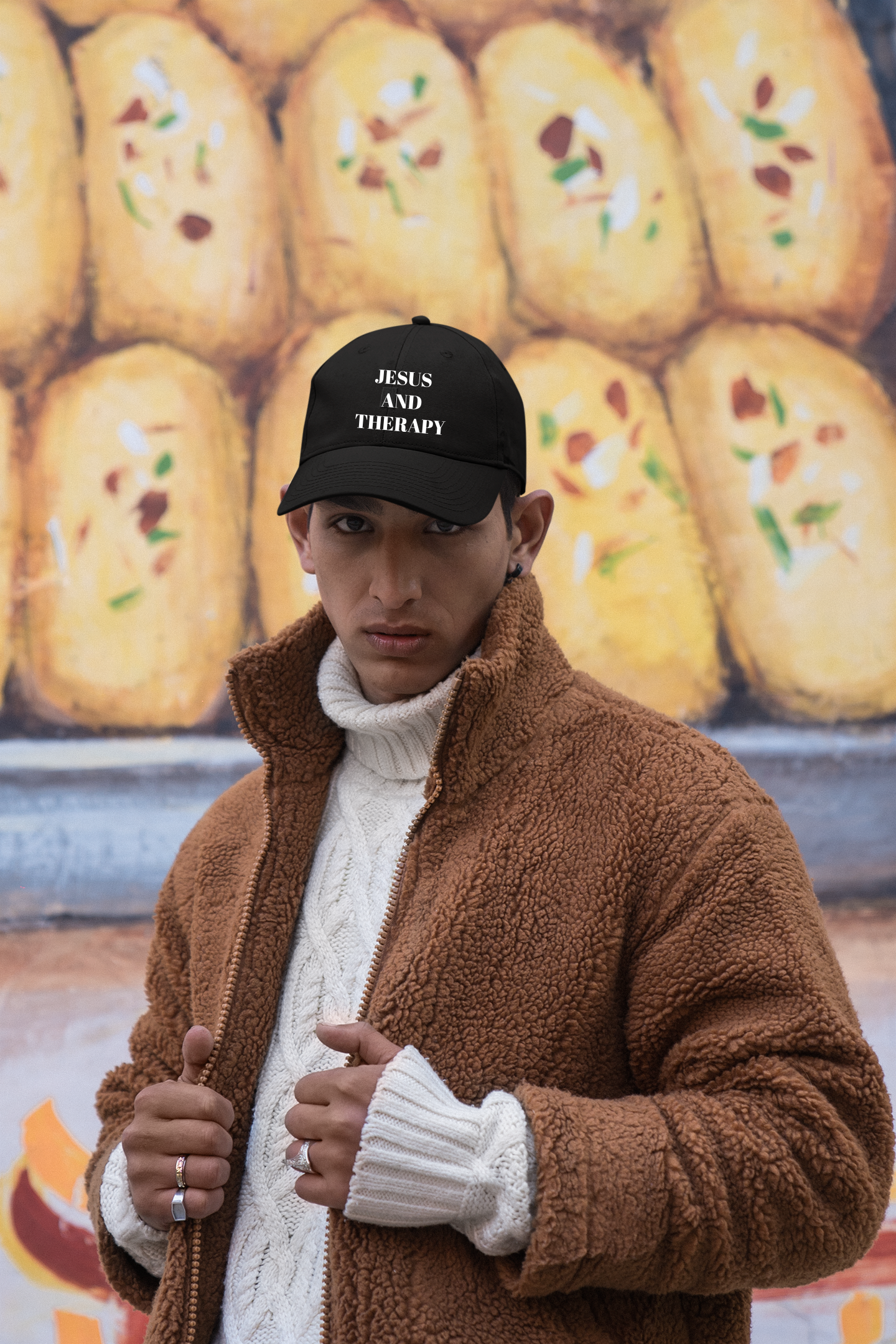 Jesus And Therapy Distressed Dad Hat