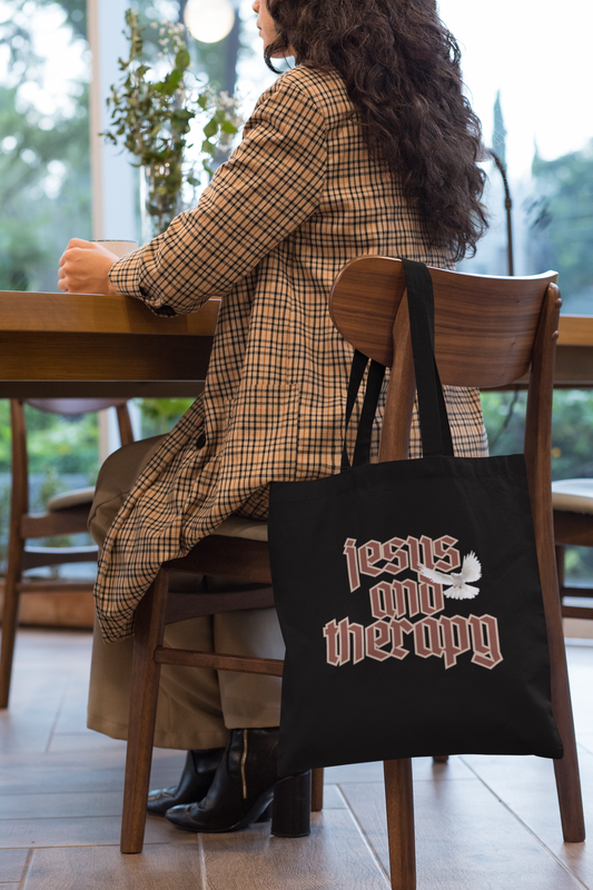 Jesus and Therapy Cotton Canvas Tote Bag
